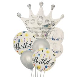סט בלונים כתר כסף יומולדת