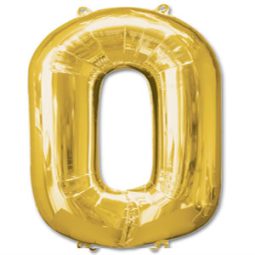 בלון הליום ענק זהב ספרה 0