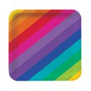 צלחות נייר קטנות צבעי הקשת