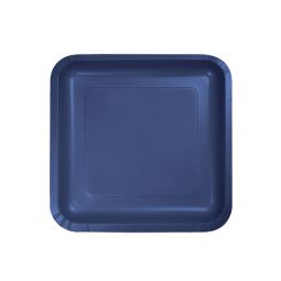 צלחות נייר קטנות מרובע כחול אמיתי