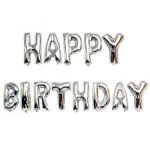 בלוני מיילר כסף Happy Birthday