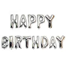 בלוני מיילר כסף Happy Birthday