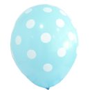 בלון לטקס -  תכלת עם נקודות לבנות 5 יח