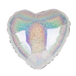 בלון הליום כסוף - לב נוצץ