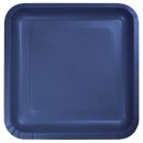 צלחות נייר גדולות מרובע - כחול