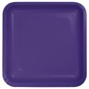 צלחות נייר גדולות מרובע - סגול