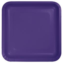 צלחות נייר גדולות מרובע - סגול