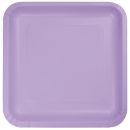 צלחות נייר גדולות מרובע - לבנדר