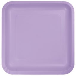 צלחות נייר גדולות מרובע - לבנדר