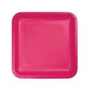 צלחות נייר קטנות מרובע פוקסיה