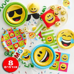 חבילת יום הולדת אימוג'י 8 מוזמנים