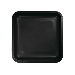 צלחות נייר קטנות מרובע שחור