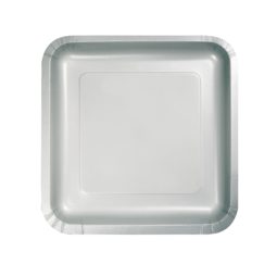 צלחות נייר קטנות מרובע כסף