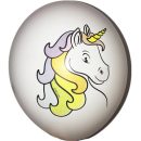 בלון לטקס לבן מודפס חד קרן 5 יח'