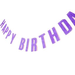 שרשרת אותיות happy birthday סגול