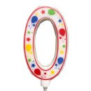 נר יום הולדת ספרה 0 ענק צבעוני