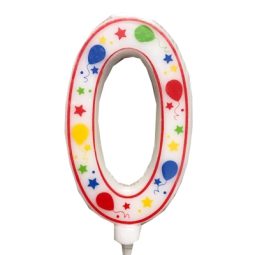 נר יום הולדת ספרה 0 ענק צבעוני