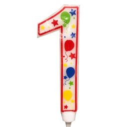 נר יום הולדת ספרה 1 ענק צבעוני