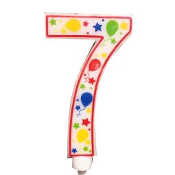 נר יום הולדת ספרה 7 ענק צבעוני