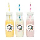 מדבקות עגולות לעיצוב חד קרן ורוד