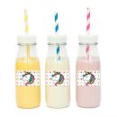 מדבקות מלבניות לעיצוב חד קרן ורוד