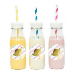 מדבקות עגולות לעיצוב אגדת חד קרן