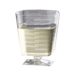 כוסות יין מרובע שקוף קריסטלי