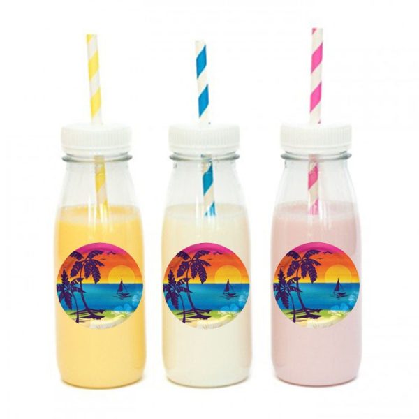 מדבקות עגולות לעיצוב הוואי