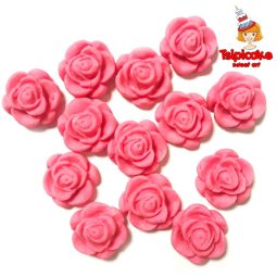 מיני שושנים מבצק סוכר - ורוד