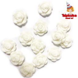 מיני שושנים מבצק סוכר - לבן