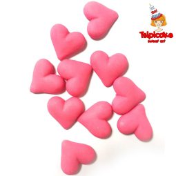מיני לבבות מבצק סוכר- ורוד
