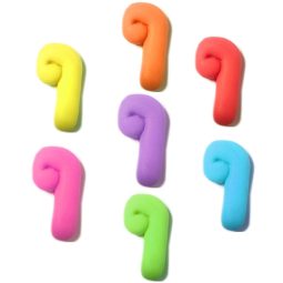 אותיות מבצק סוכר בצבעים- ף'