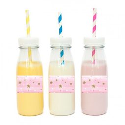 מדבקות מלבניות לעיצוב כוכב קטן ורוד