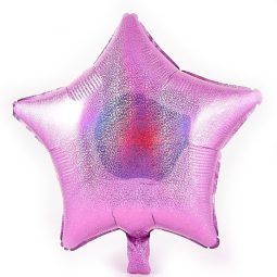 בלון הליום כוכב ורוד מנצנץ