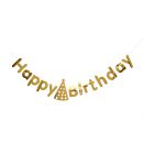 שרשרת אותיות happy birthday -זהב מטאלי