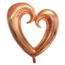 בלון הליום ענק לב חלול רוז גולד