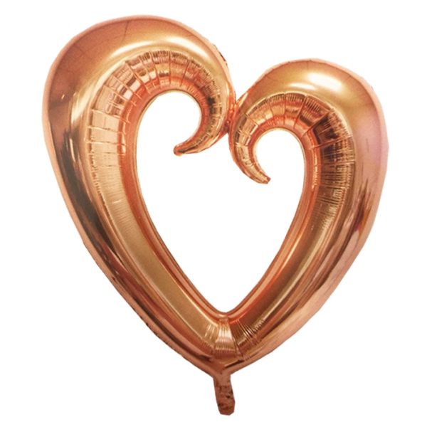 בלון הליום ענק לב חלול רוז גולד