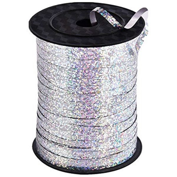 גליל סרט לבלונים - כסף מטאלי