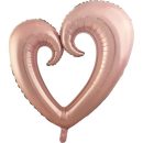 בלון הליום ענק לב חלול ורוד