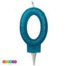 נר יום הולדת ספרה 0 תכלת