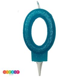 נר יום הולדת ספרה 0 תכלת