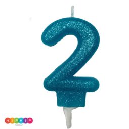 נר יום הולדת ספרה 2 תכלת