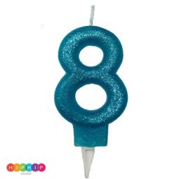 נר יום הולדת ספרה 8 תכלת