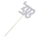 טופרים למרכז שולחן מזל טוב - כסף מנצנץ