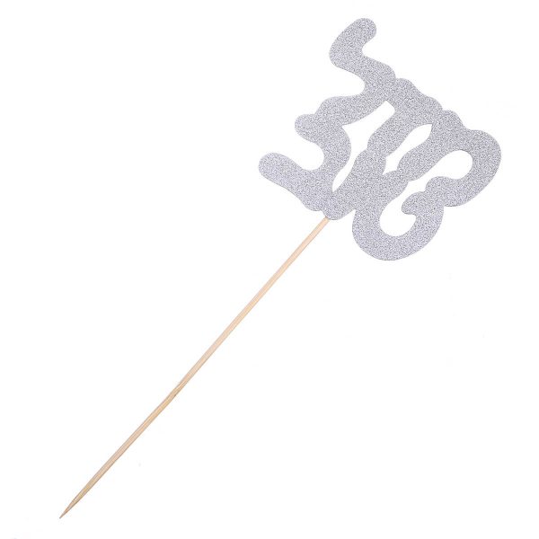 טופרים למרכז שולחן מזל טוב - כסף מנצנץ