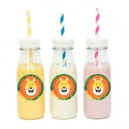 מדבקות עגולות לעיצוב חיות הג'ונגל