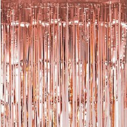 וילון פרנזים מטאלי - רוז גולד