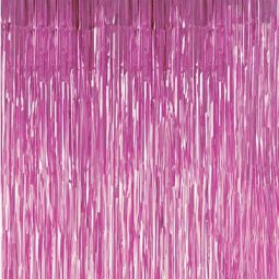 וילון פרנזים מטאלי - ורוד