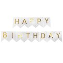 שרשרת אותיות happy birthday - זהב לבן