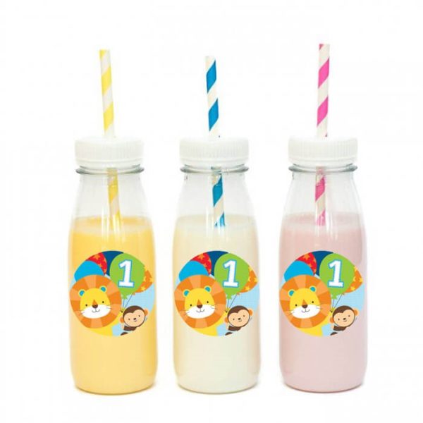 מדבקות עגולות לעיצוב FUN תכלת